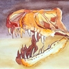 水彩画135枚目「恐竜の化石」