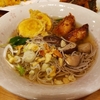 年越し蕎麦、芋天と鰤唐揚げ
