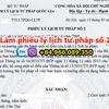 Cung cấp dịch vụ làm phiếu Lý lịch tư pháp số 1, số 2 gấp