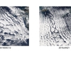 オホーツク海の網走沖に発生した流氷の流れの軌跡としてのカルマン渦(Karman vortex)
