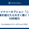 バイナリーオプション「この一線を越えたら大きく動く！」60秒取引