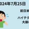 【24/7/25】前日の米株市場はテスラ、アルファベットの決算反応でハイテク中心に大幅安　ナスダック-3.64％　SOX-5.41％　VIX+22.55％