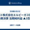 #333 株式会社エルピーガス岡山 第15期決算 当期純利益 ▲3百万円