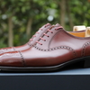 Bespoke shoemaker Marquess by Shoji Kawaguchi Oxford - Semi Brogue Mahogany