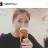 ビール飲んでる～！