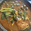 茄子小松菜ハンバーグカレー(DC息抜き11)