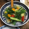 オクラとフルーツトマトの冷製スープ