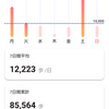 週間歩記録　2024/8週　2/19(月)～25(日)　85,564歩