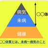 ◯◯体質とは、東洋医学では｛未病｝～｛病｝であるということ