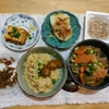 きりたんぽ鍋５日目。蒸し長芋。イシイのミートボール(カレー)