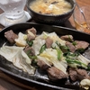晩酌メニューは、お買い得だった”豚ハラミ”で、博多名物【鉄板スタミナ焼き】