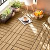 天然木の欠点を克服！【人工木 ウッドパネル ウッドデッキ 天然木粉 15枚セット】でベランダ/庭がおしゃれカフェ空間に劇的チェンジ