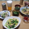 小松菜とベーコンのパスタ、大分に乾杯