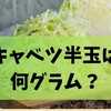キャベツ半玉は何グラム？重さ・枚数・カロリーまで完全ガイド【保存版】