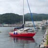 うねり、豪雨、霧の中、鮎川港に移動