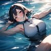 partially submerged (部分的水没) by Animagine XL V3.1