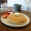 ホットケーキ、桃のソテー、電動歯ブラシ