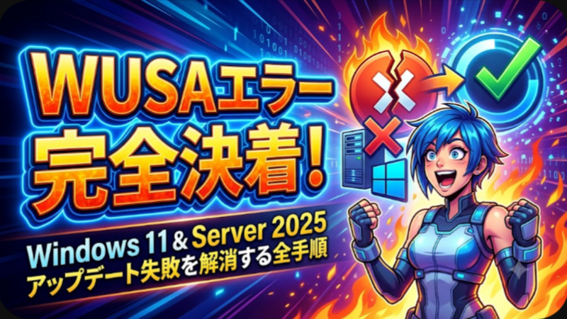 WUSAエラー完全決着！Windows 11とServer 2025のアップデート失敗を解消する全手順