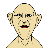 毛がない男性 のイラスト