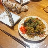 朝から焼きそばと秋刀魚、すき焼きおにぎりを食べました