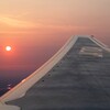 飛行機からの夕陽シリーズ
