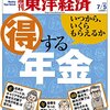 『週刊 東洋経済』２０１４年７月５日号「得する年金」