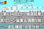 【第634回ロト7抽選結果】高位ゾーン偏重＆偶数5個！“波乱構成”の全分析