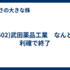 (4502)武田薬品工業　なんとか利確で終了