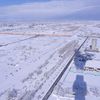 雪がこんもり富山平野