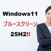 Windows 11 25H2でブルースクリーン頻発？確実な解決策15選