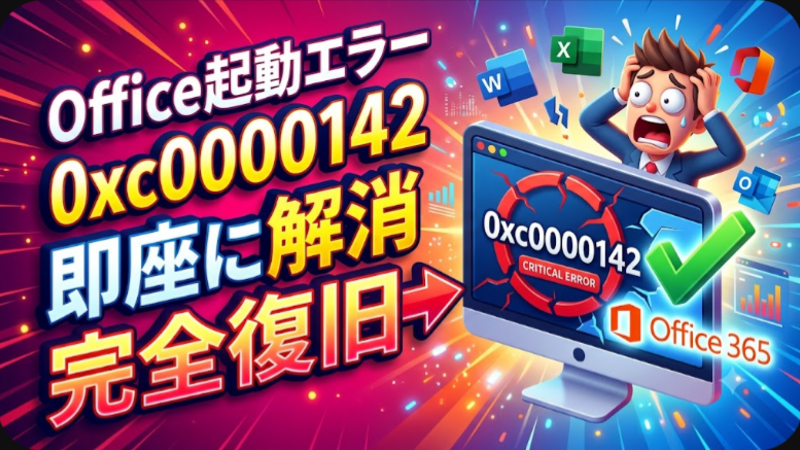 Officeアプリ起動時の致命的エラー「0xc0000142」を即座に解消して業務を再開する完全復旧ガイド