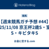 【週末競馬ガチ予想 #44】2025/11/08 京王杯2歳S・室町S・キビタキS