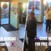 アメリカ　ダンスをしながら入店するとコーヒーが無料になると話題のカフェ