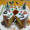 私の焼いたシフォンケーキでクリスマスケーキを作りました