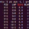 psコマンドでスレッドを表示させたり、スレッドごとのCPU使用率を確認する