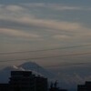 夕焼け　三日月　富士山