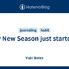 My New Season just started!
