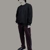 GU スムースニットクルーネックセーター(3XL) コーデ