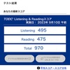 第３３２回　TOEIC公開テスト　結果