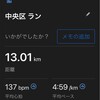 久しぶりの閾値走