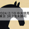 2024/2/10 中央競馬 東京 3R 3歳未勝利
