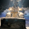 除雪の誘導員。