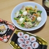 八宝菜と海苔巻き