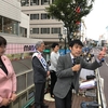 ２５日、山添拓参院議員、高橋ちづ子衆院議員を弁士に街頭演説に５００人を超す聴衆。