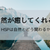 【HSP×自然】HSPは自然とどうかかわったらいいのか。自然に触れあうと心が癒される？