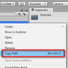 【Unity】Unity 2018.2 新機能 Project ビューのアセットを右クリックしてファイルパスをコピーできる