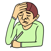 かわいい頭を抱える人 のイラスト