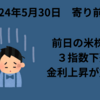 【24/5/30寄り前】米株は下落　米10年債利回り4.6％台で株式に逆風　月間利益確定の動きも出たか