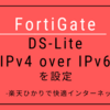 FortiGateでDS-Lite（IPv4 over IPv6）を設定。楽天ひかりで快適インターネット。