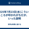 2025年7月23日(水)こういうところが叩かれがちだが、といった説明